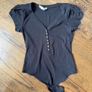 Free People Black Bodysuit